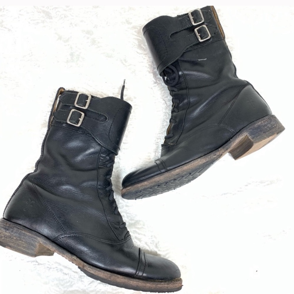 Super rare Frye Veronica Moto combat boots